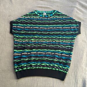 Vintage M Missoni Mutlicolor Mesh Wave Pattern Sweater in perfect condition!